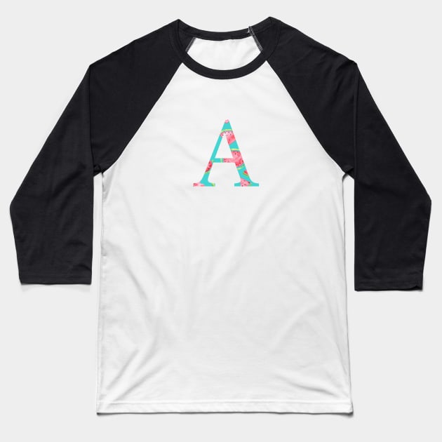 Alpha Watermelon Letter Baseball T-Shirt by AdventureFinder